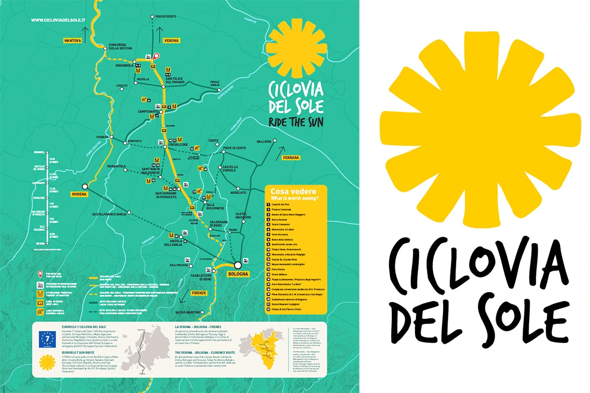 Ciclovia del Sole mappa