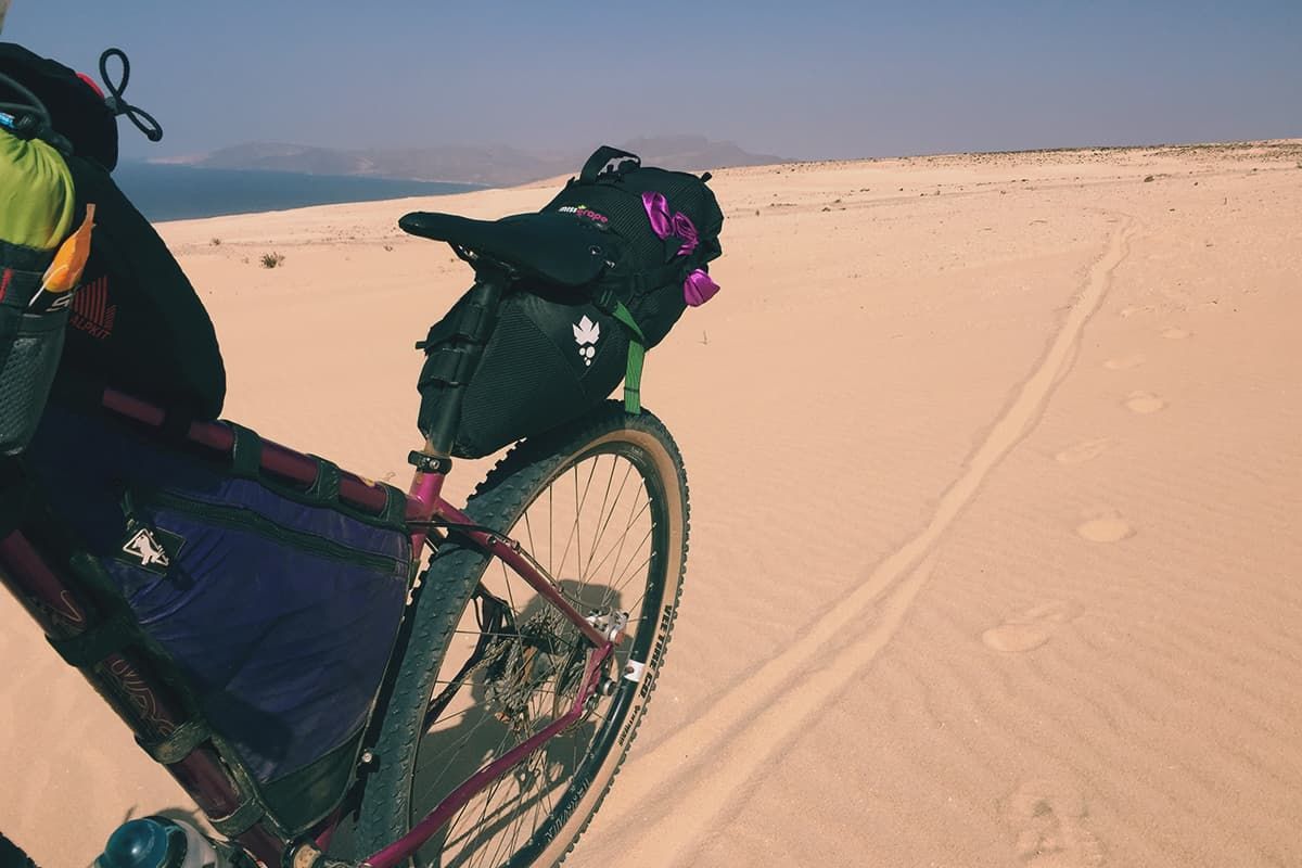 Borsa telaio bikepacking sabbia Borsa telaio bikepacking sabbia