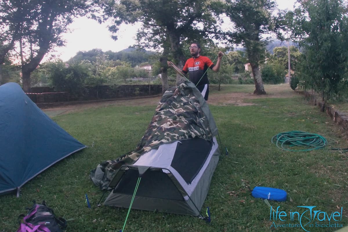 Tenda monoposto Geertop montata trail