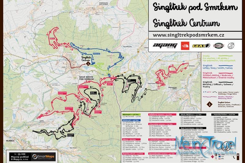 mappa bike park pod smrkem