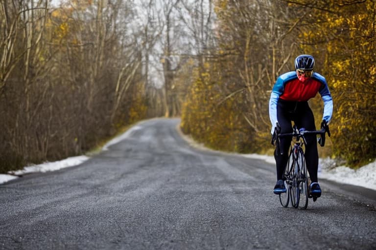 ciclista in inverno