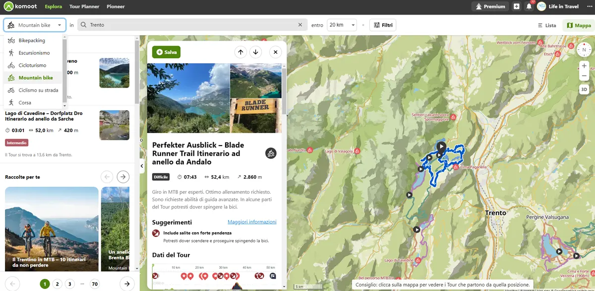 nuovi filtri komoot cartografia