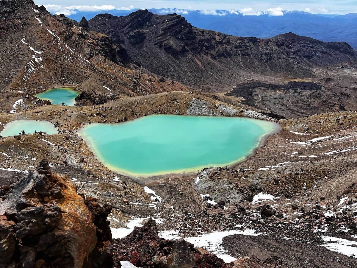 Blue lakes Tongariro National Park