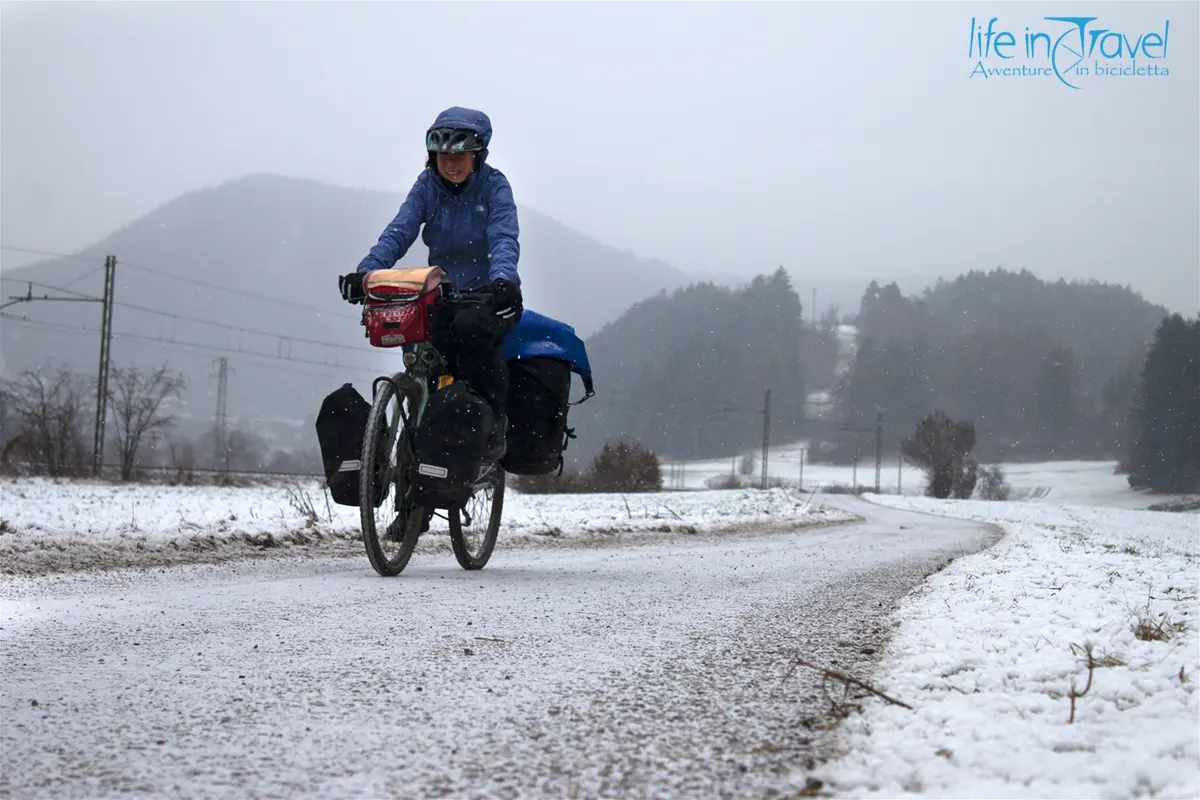 In bici in inverno
