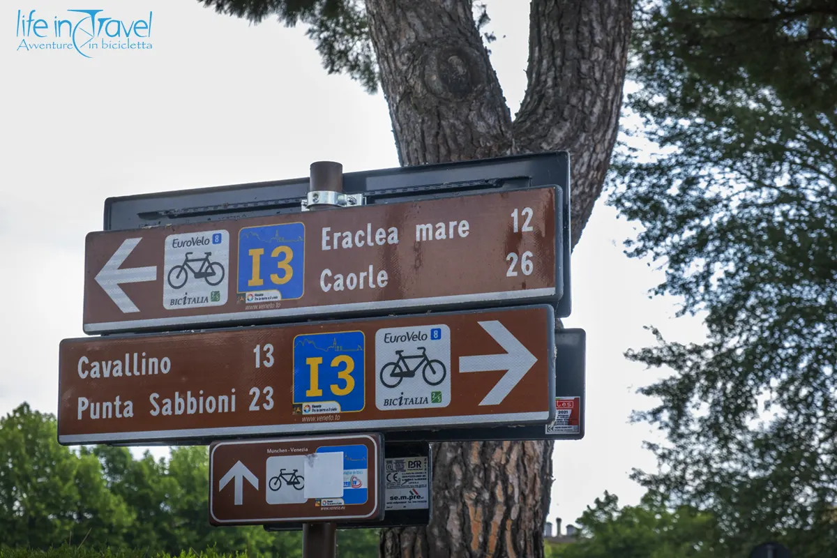 segnaletica jesolo eraclea in bici