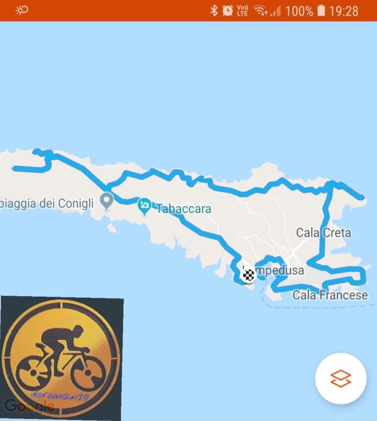 mappa giro lampedusa in bici