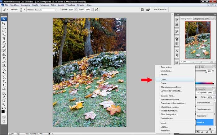 Regolare i livelli Regolare ilivelli photoshop