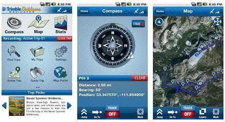 Trimble outdoor navigation screenshot