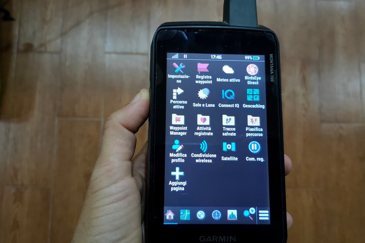 menu impostazioni garmin 700 montana