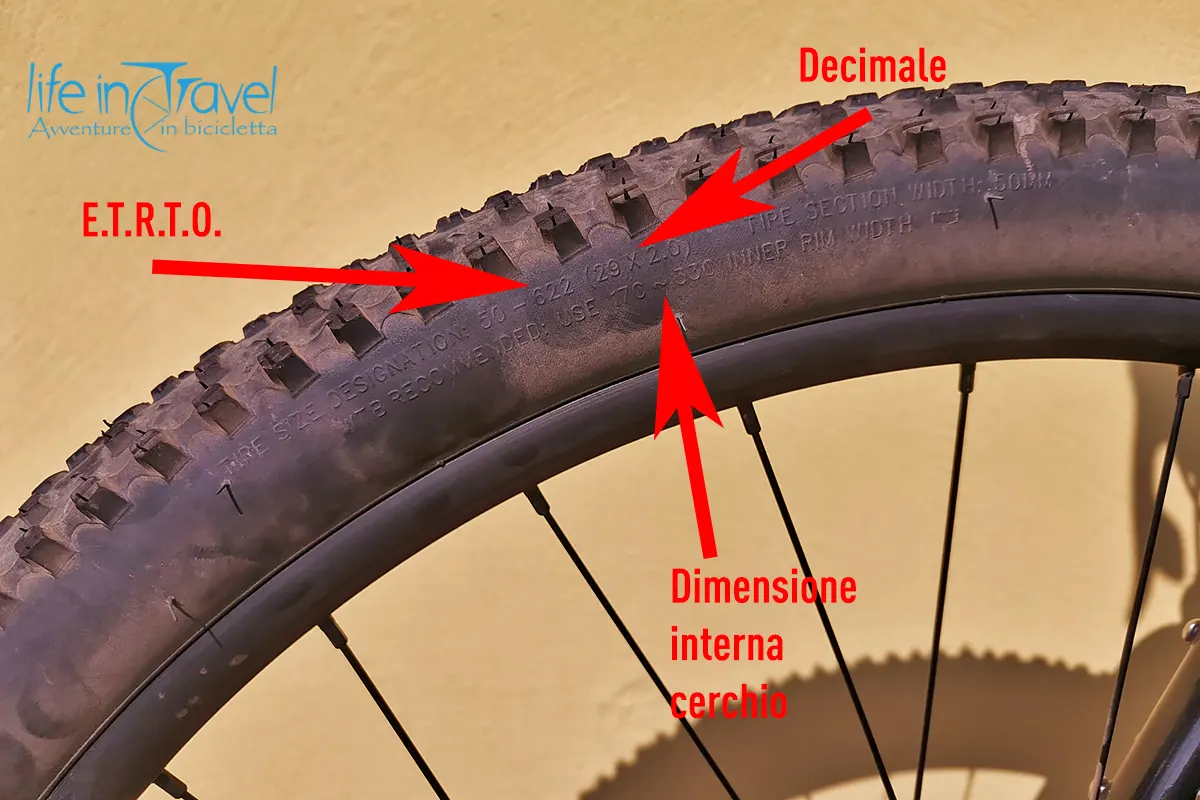 misure pneumatici bici