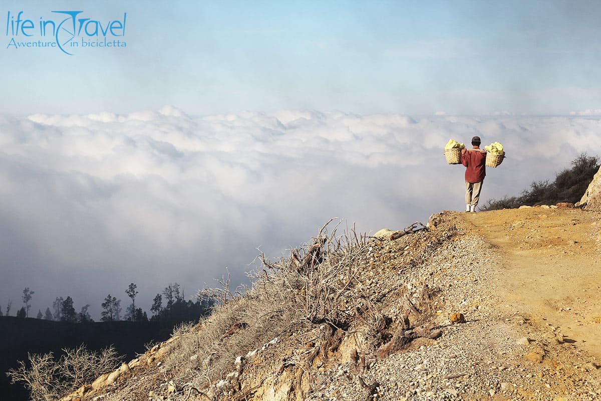 23 portatore di zolfo kawah ijen