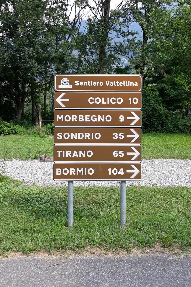 indicazioni sentiero valtellina in bici