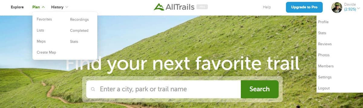 2 Creare percorsi gpx con AllTrails