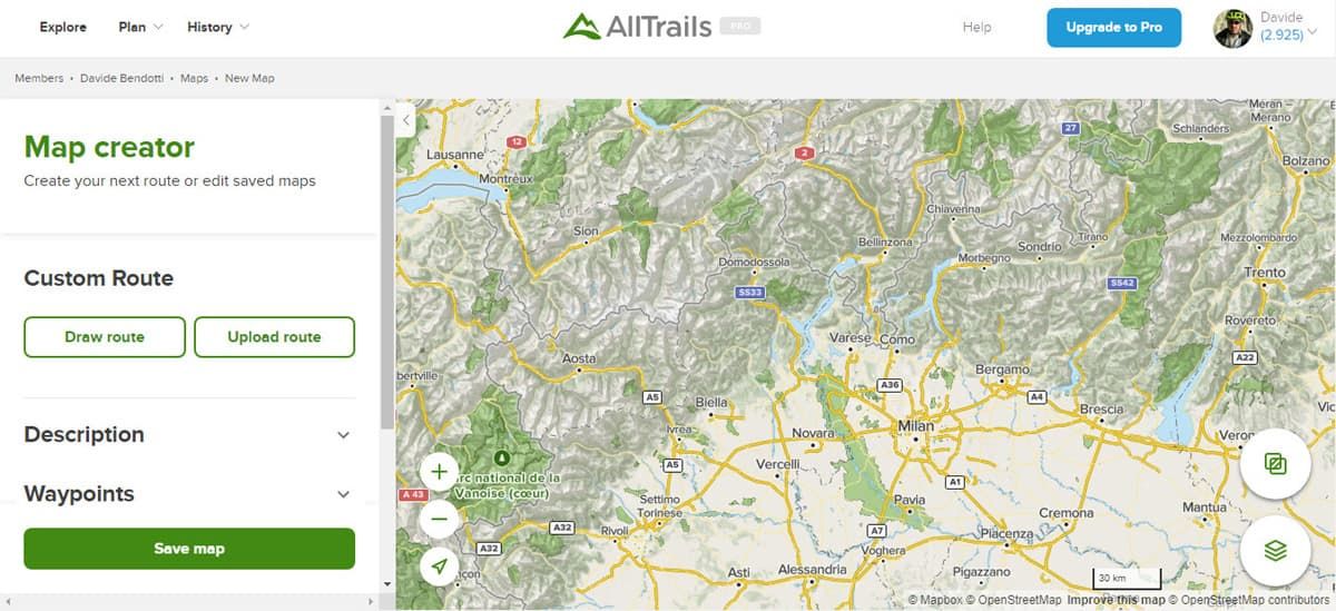 5 Creare percorsi gpx con AllTrails