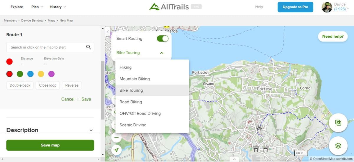 7 Creare percorsi gpx con AllTrails