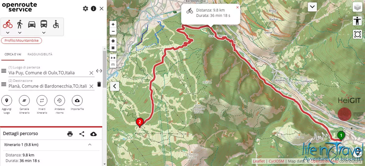 8 CALCOLA PERCORSI IN BICI CON OPENROUTE 8 CALCOLA PERCORSI IN BICI CON OPENROUTE
