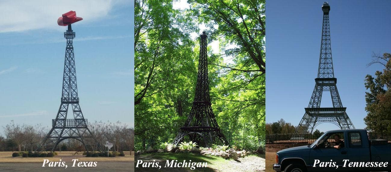 Tour Eiffel in America Tour Eiffel a Confronto