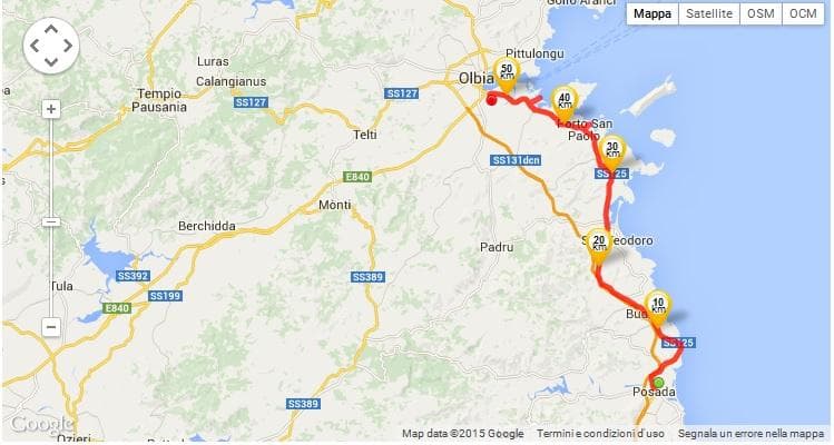 olbia posada mappa
