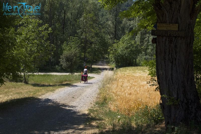 sentiero del tidone in bici