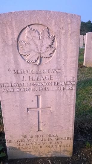 Alla memoriadi J H Page cimitero di ortona